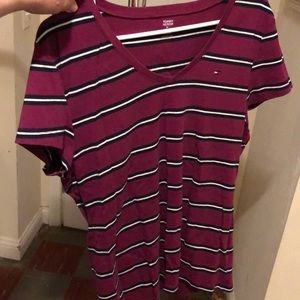 Tommy Hilfiger 2xl maroon with white and black stripes